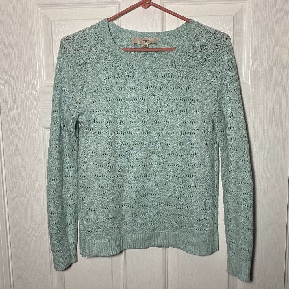 LOFT Mint Long Sleeve Knit Sweater Size Small